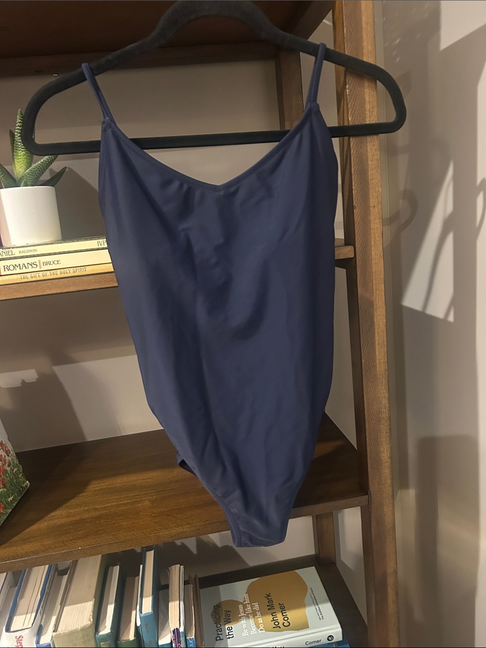 J. Crew Navy One-Piece Swimsuit with Spaghetti Straps